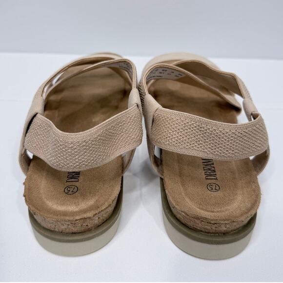 Dream Pairs Women's Nude Comfortable Low Wedge Sandals / Size-7.5 - Picture 4 of 8